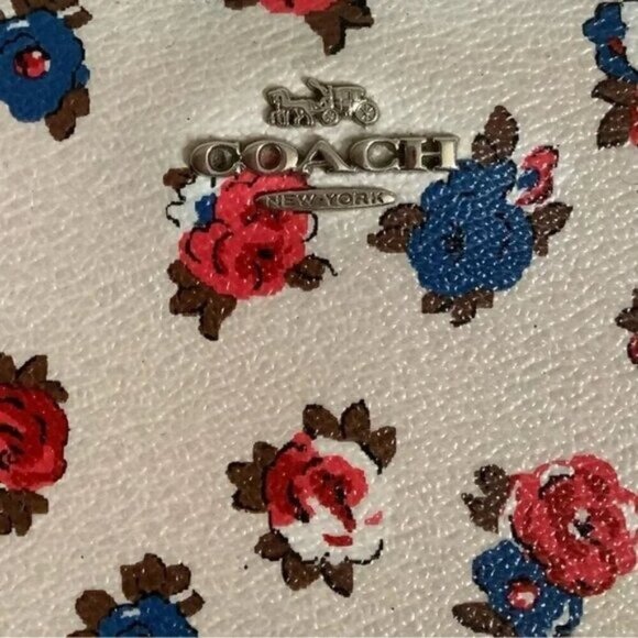 Coach accordion zip long continental wallet with Tea Rose Floral Printed canvas - Picture 3 of 14